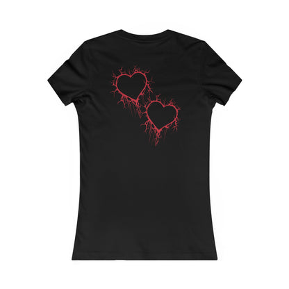 Cracked Hollow Heart  Slim-Fit T-Shirt (in Crimson Red)