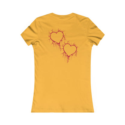 Cracked Hollow Heart  Slim-Fit T-Shirt (in Crimson Red)