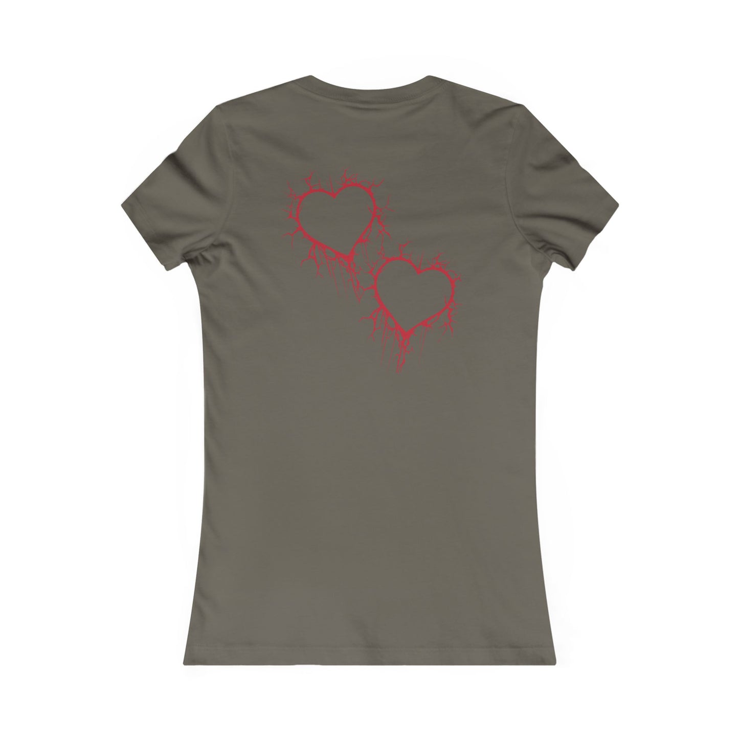 Cracked Hollow Heart  Slim-Fit T-Shirt (in Crimson Red)