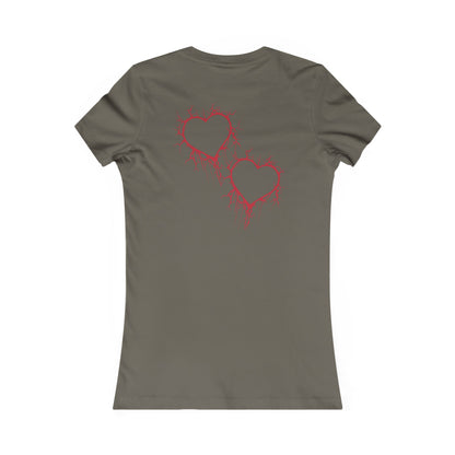 Cracked Hollow Heart  Slim-Fit T-Shirt (in Crimson Red)