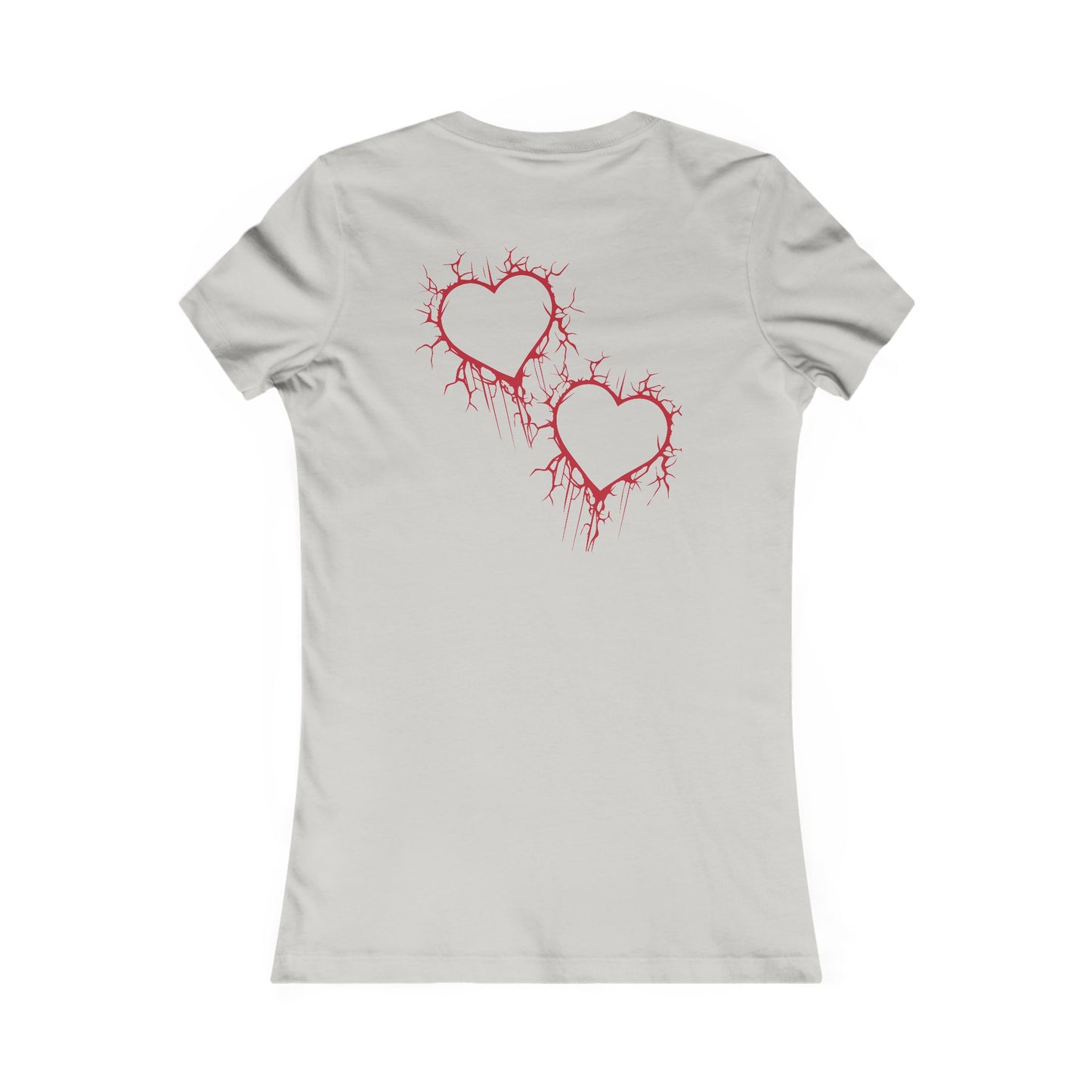 Cracked Hollow Heart  Slim-Fit T-Shirt (in Crimson Red)