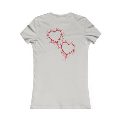 Cracked Hollow Heart  Slim-Fit T-Shirt (in Crimson Red)