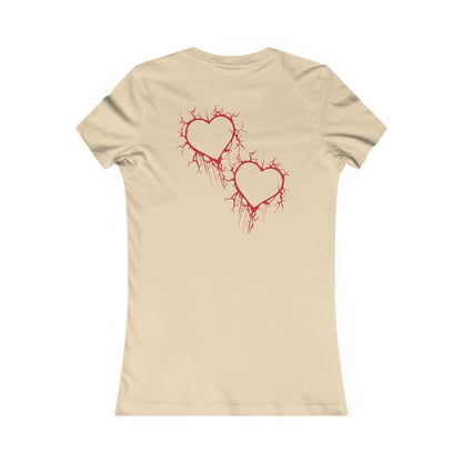 Cracked Hollow Heart  Slim-Fit T-Shirt (in Crimson Red)
