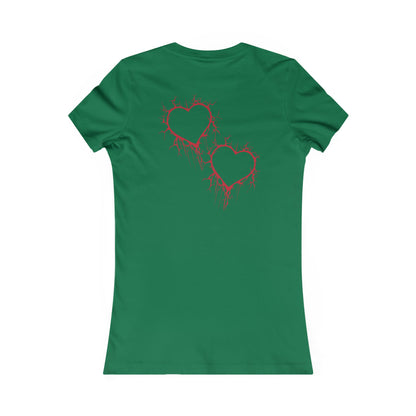 Cracked Hollow Heart  Slim-Fit T-Shirt (in Crimson Red)
