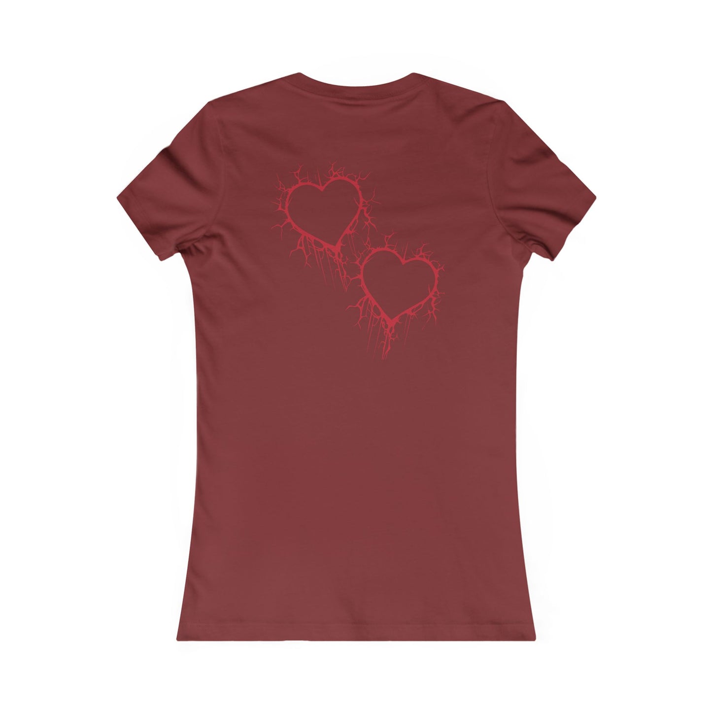 Cracked Hollow Heart  Slim-Fit T-Shirt (in Crimson Red)