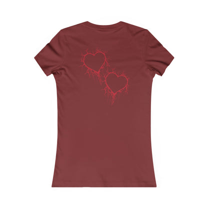 Cracked Hollow Heart  Slim-Fit T-Shirt (in Crimson Red)