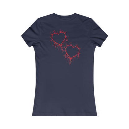 Cracked Hollow Heart  Slim-Fit T-Shirt (in Crimson Red)
