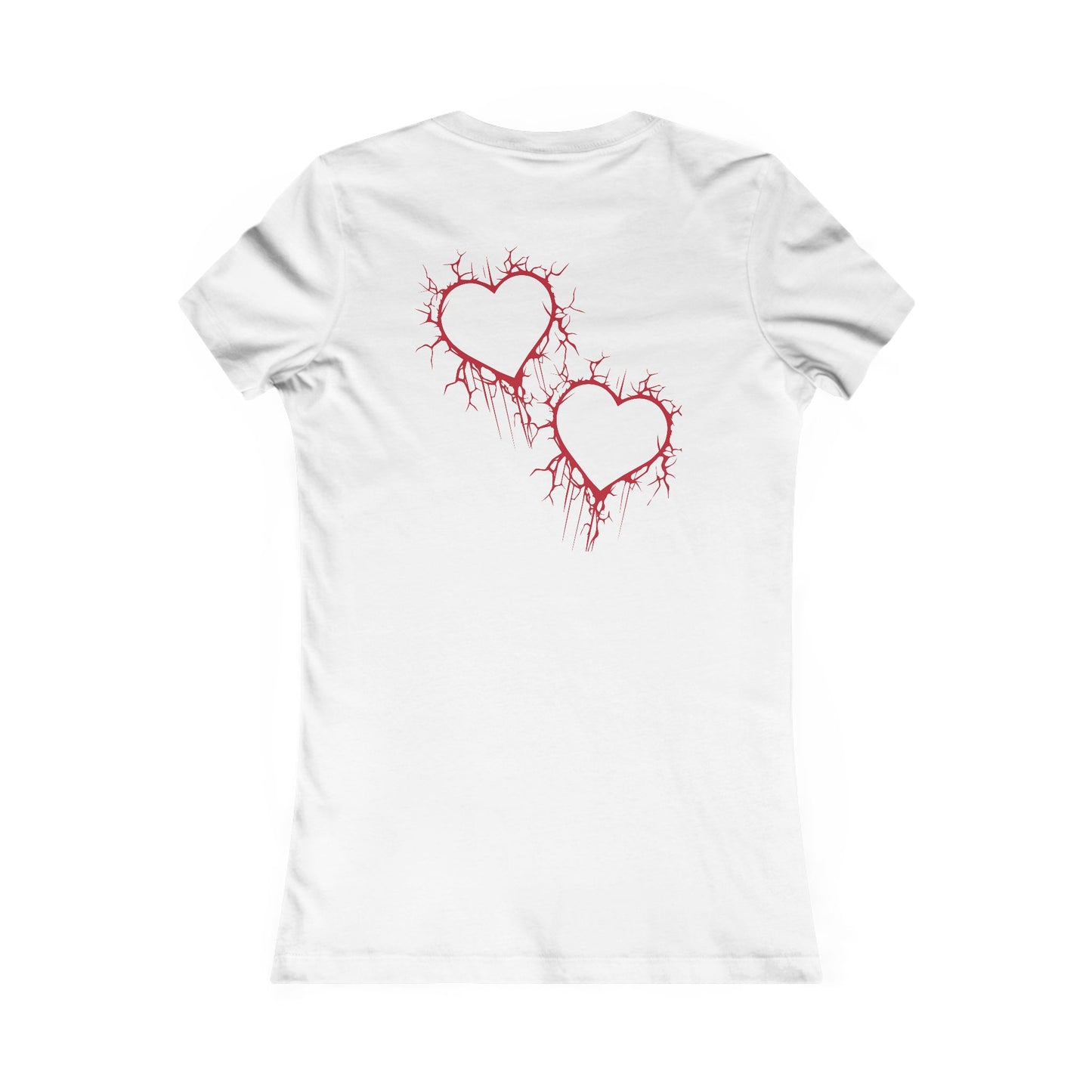 Cracked Hollow Heart  Slim-Fit T-Shirt (in Crimson Red)