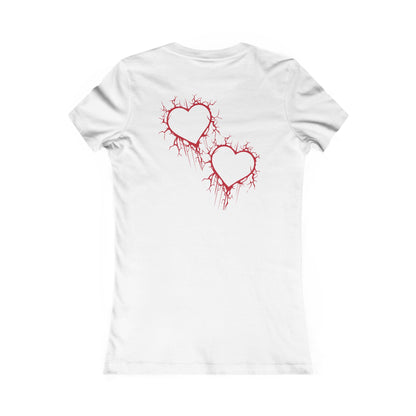 Cracked Hollow Heart  Slim-Fit T-Shirt (in Crimson Red)