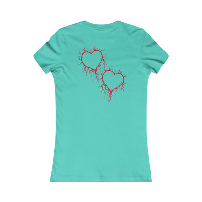 Cracked Hollow Heart  Slim-Fit T-Shirt (in Crimson Red)