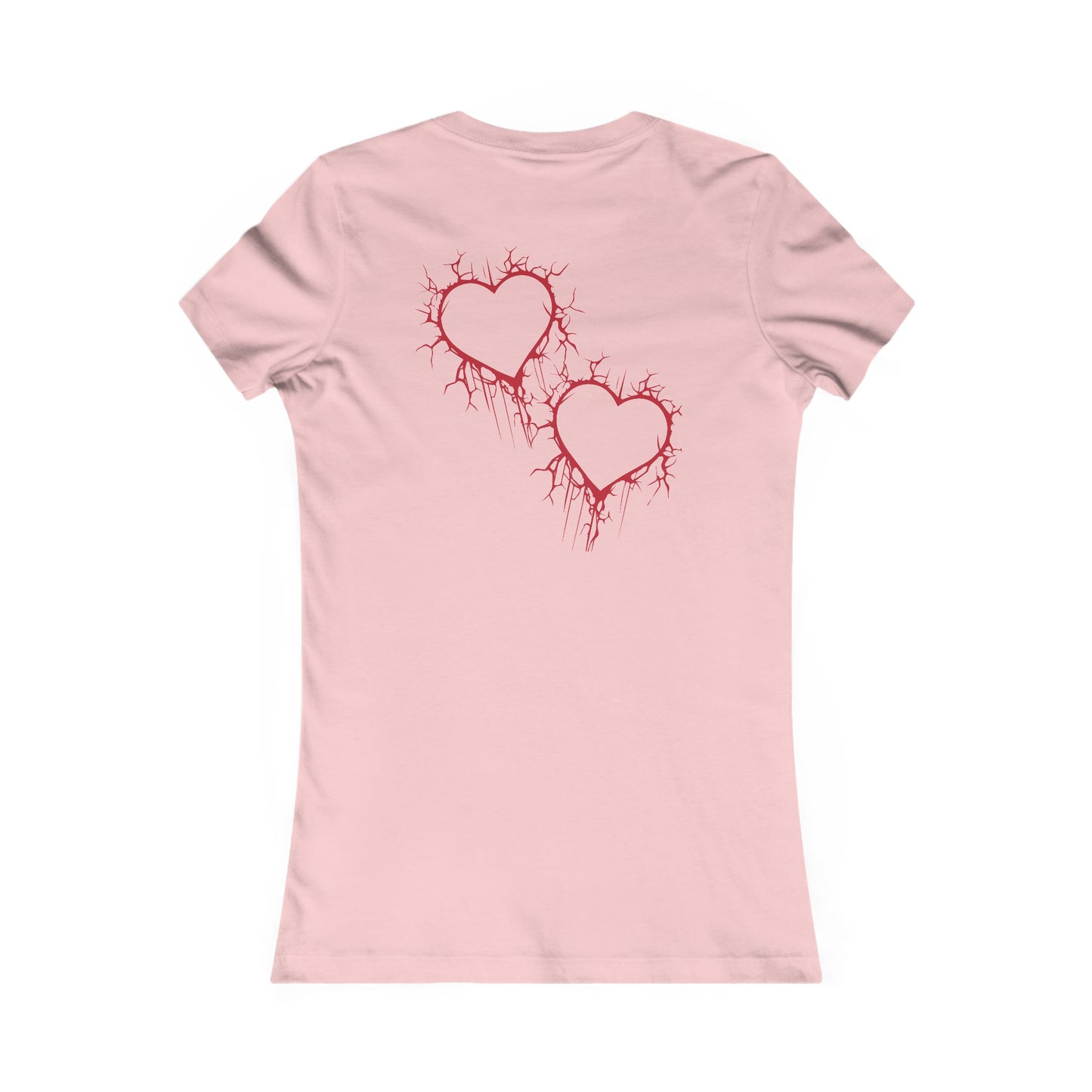 Cracked Hollow Heart  Slim-Fit T-Shirt (in Crimson Red)