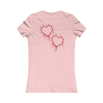 Cracked Hollow Heart  Slim-Fit T-Shirt (in Crimson Red)