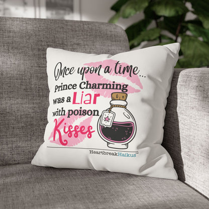 Prince Charming's Poison Kisses - Faux Suede Square Pillowcase