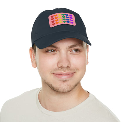 Rainbow Hearts - Adjustable Baseball Cap (4-Rows Design)