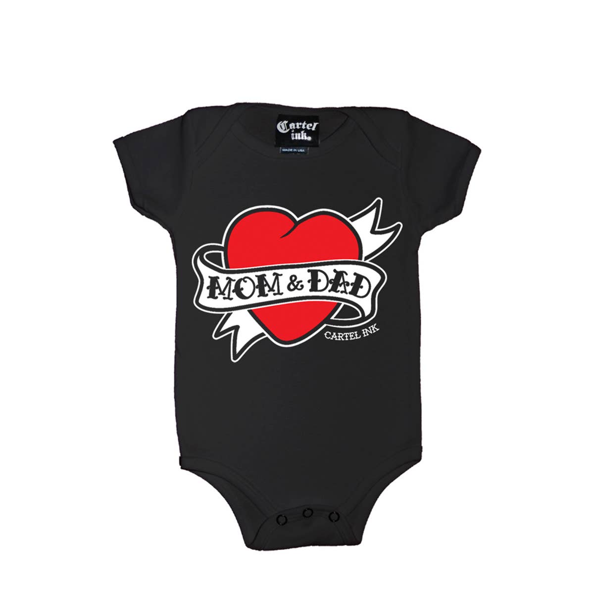I Heart Mom & Dad - Classic Tattoo Style Baby/Infant Onesie