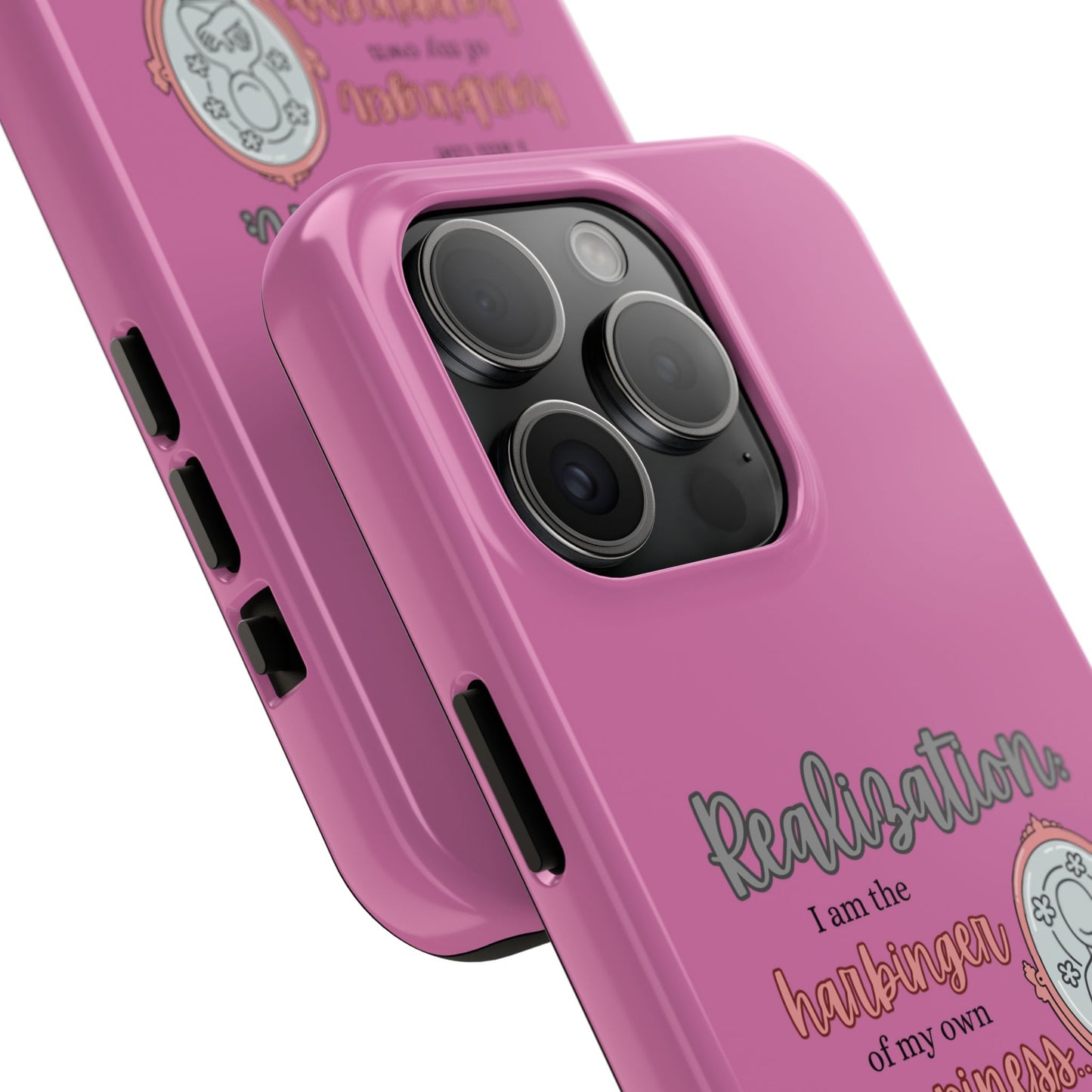 Harbinger of Happiness Tough Phone Cases (pink), iPhone 11-16 or Samsung Galaxy S21-S24