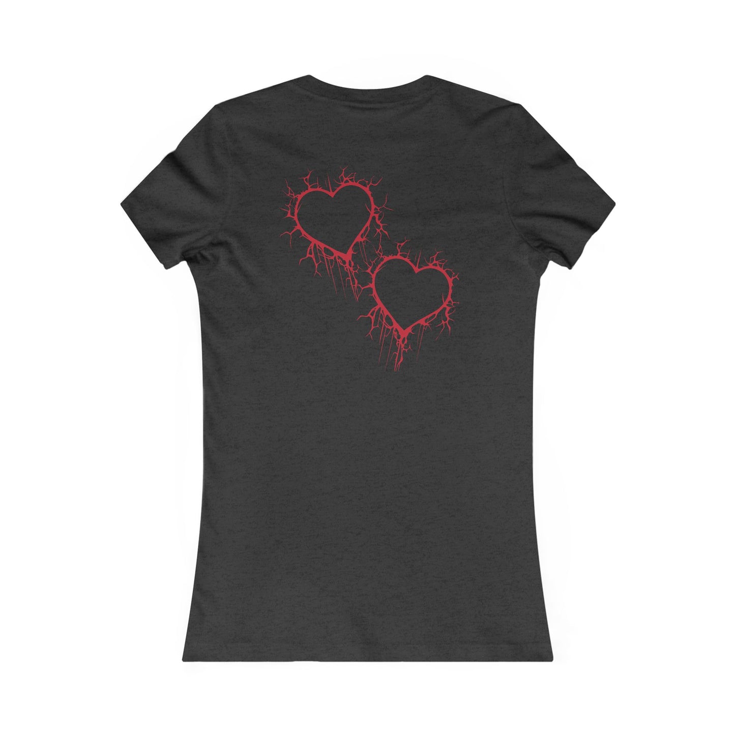 Cracked Hollow Heart  Slim-Fit T-Shirt (in Crimson Red)
