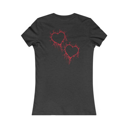 Cracked Hollow Heart  Slim-Fit T-Shirt (in Crimson Red)