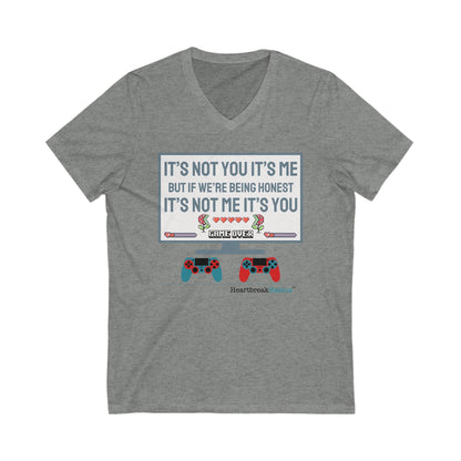 it's not you/me... -  Unisex Jersey Short Sleeve V-Neck Tee