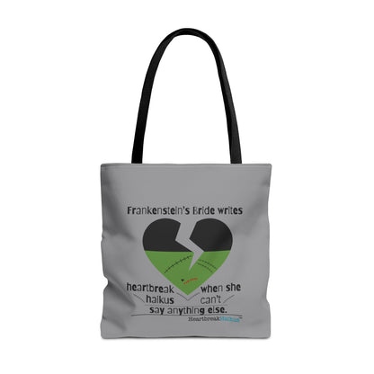 Frankenstein's Bride Writes Heartbreak Haikus - Tote Bag (Dual-sided print in Stone Grey)