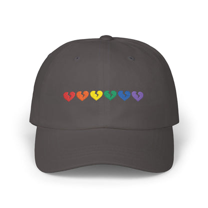 Only Hearts Collection - Embroidered Classic Adjustable Cap (Rainbow Heartbreak Collection)