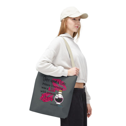 Prince Charming's Poison Kisses Haiku - Tote Bag (Dual-sided print in Moody Grey)