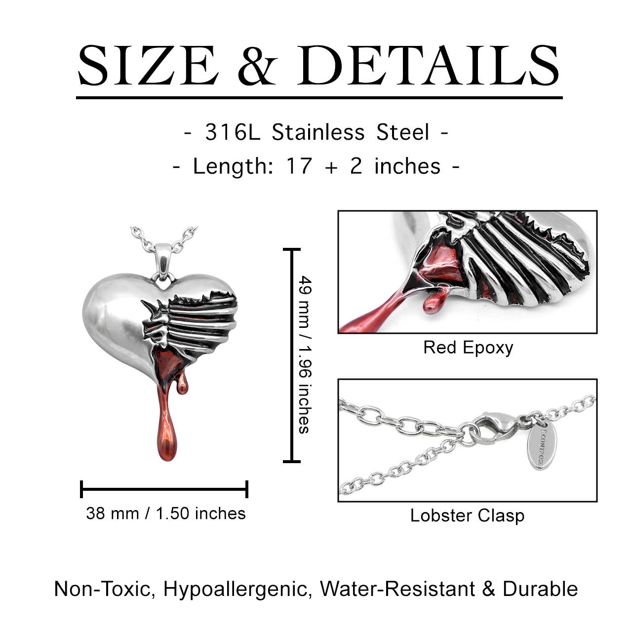 Exposed Bleeding Heart Necklace