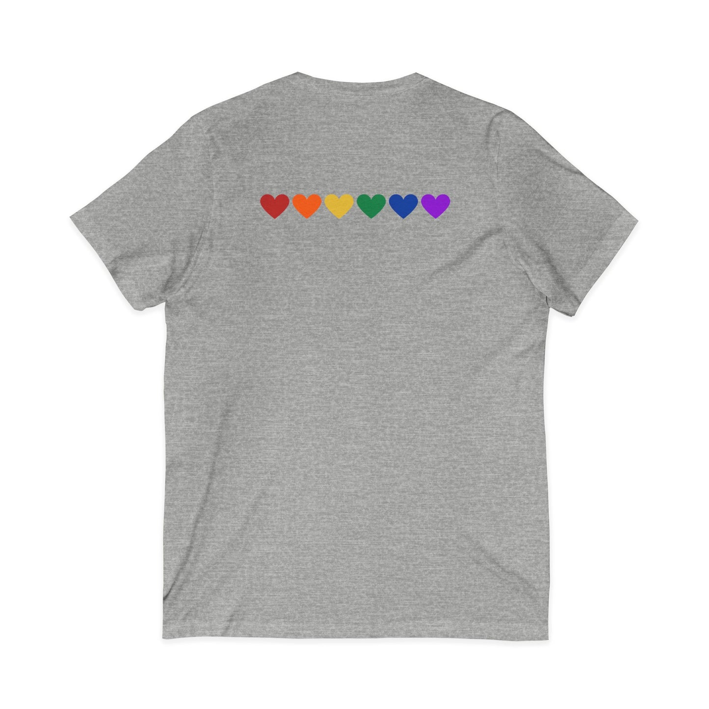 Rainbow Hearts - Jersey Short Sleeve V-Neck Tee