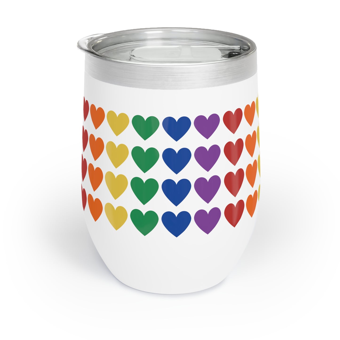 Rainbow Hearts Chill Wine Tumbler