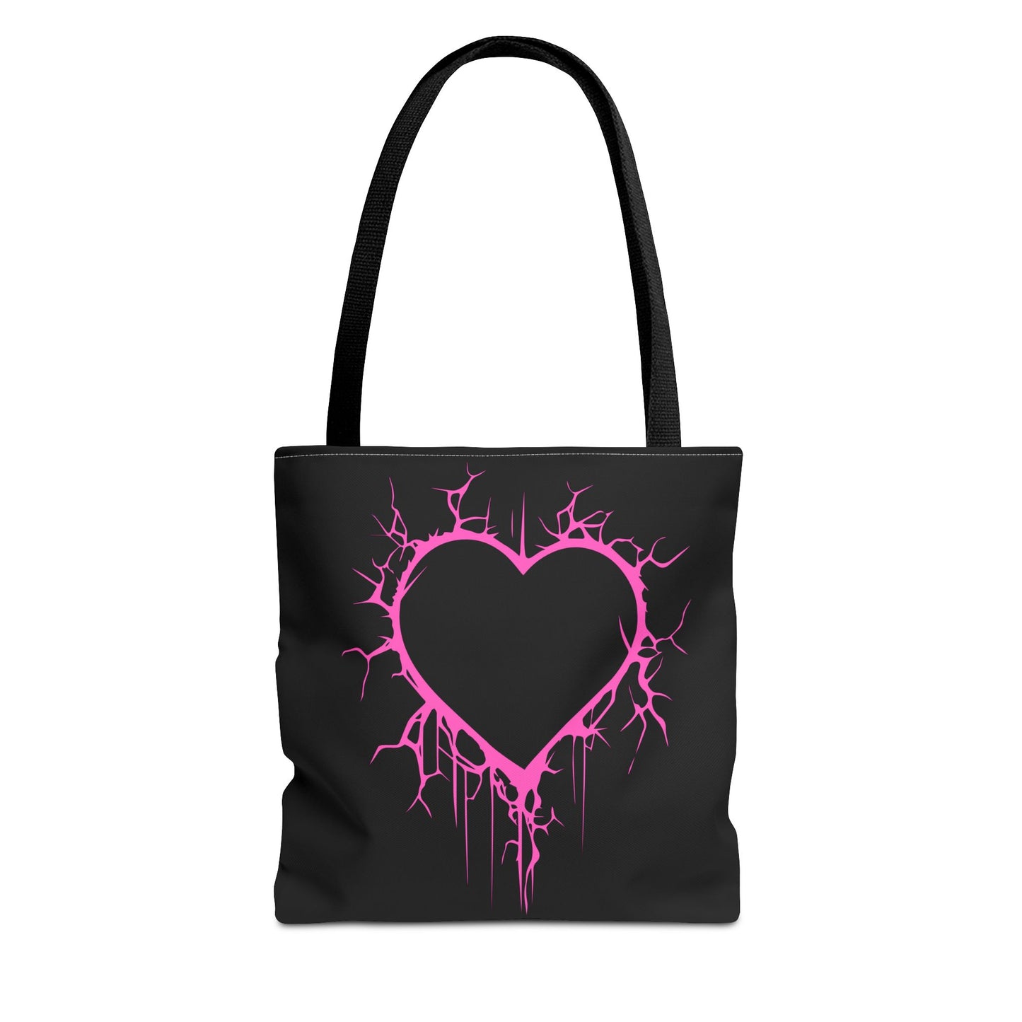 Lightning-Cracked Heart Tote Bag (in Electric Pink) - (The Only Hearts Collection)