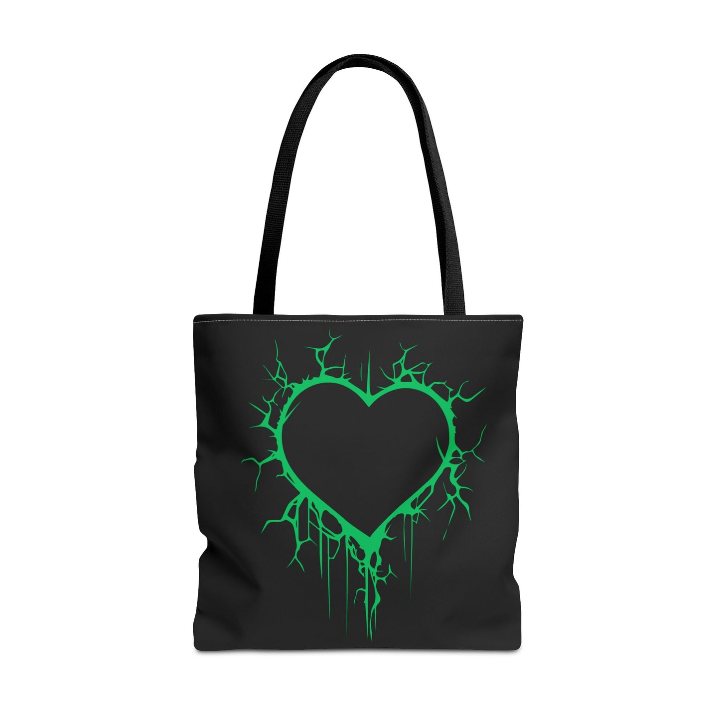 Lightning-Cracked Heart Tote Bag (in Electric Wicked Green) - (The Only Hearts Collection)