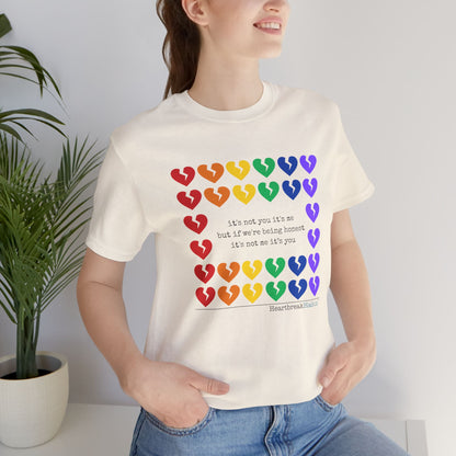 It's Not Me/You Haiku - Unisex Jersey T-Shirt  (Rainbow Hearts Collection)