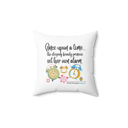 Sleeping Beauty's Alarm - Faux Suede Square Pillow
