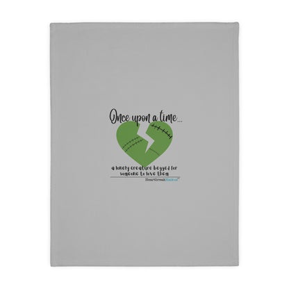 A Lonely Creature Begged Frankenstein Haiku - Plush Throw Blanket (in Stone Grey)