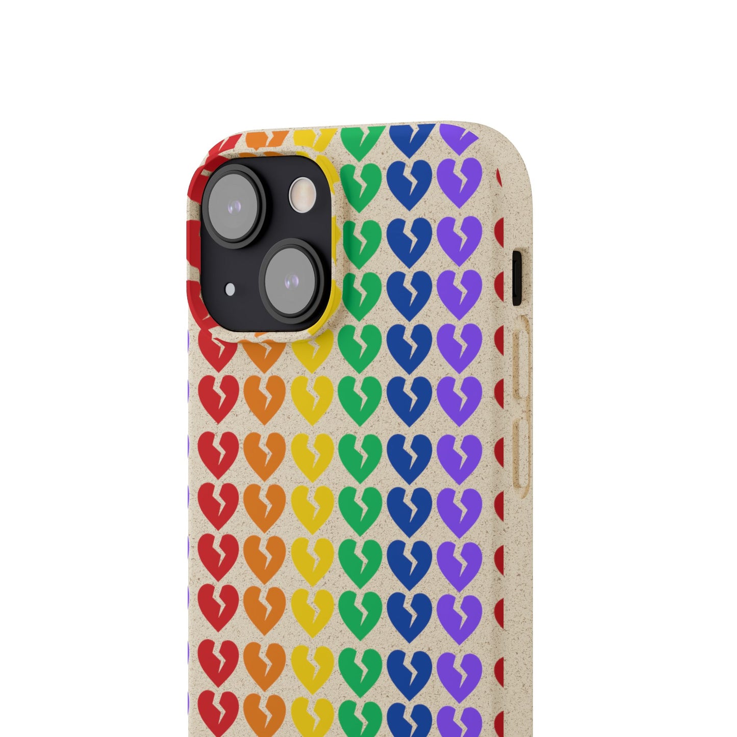 Rainbow Hearts Collection Pattern - Biodegradable Phone Case, Eco-Friendly Phone Cover (Only Hearts Collection)