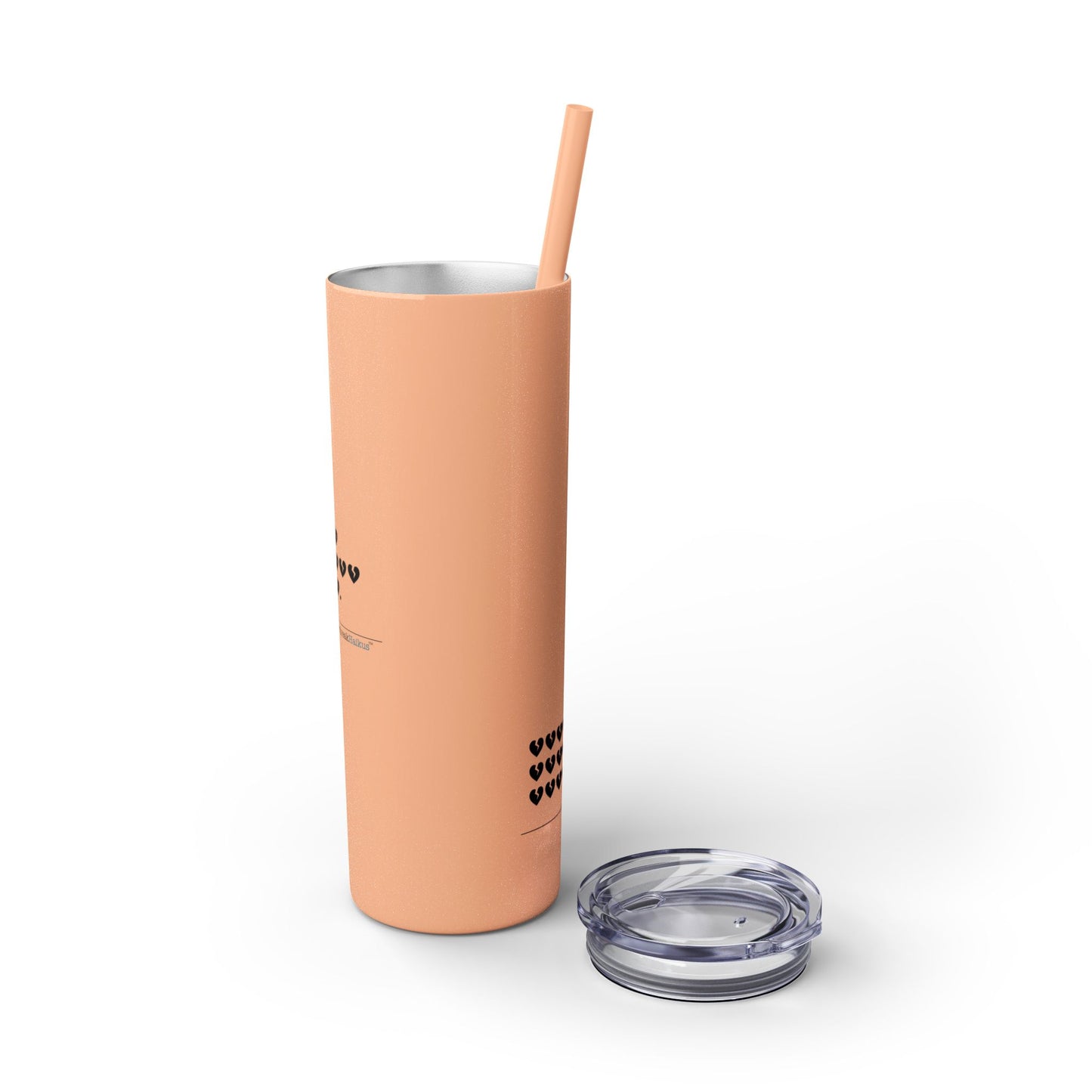 Hieroglyph Heartbreak Haiku - Skinny Tumbler with Eco-Friendly, Reusable, Matching Straw, 20oz