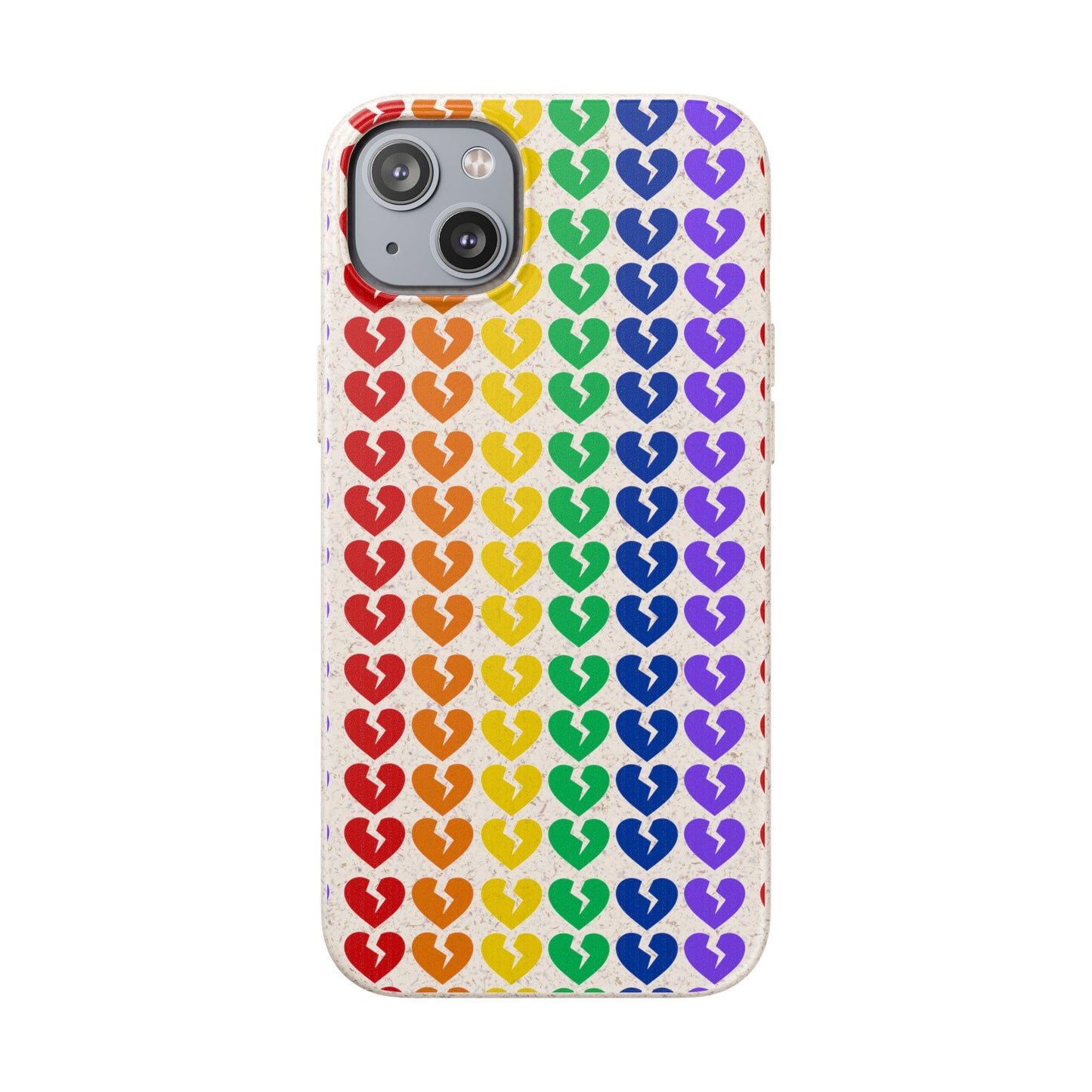 Rainbow Hearts Collection Pattern - Biodegradable Phone Case, Eco-Friendly Phone Cover (Only Hearts Collection)