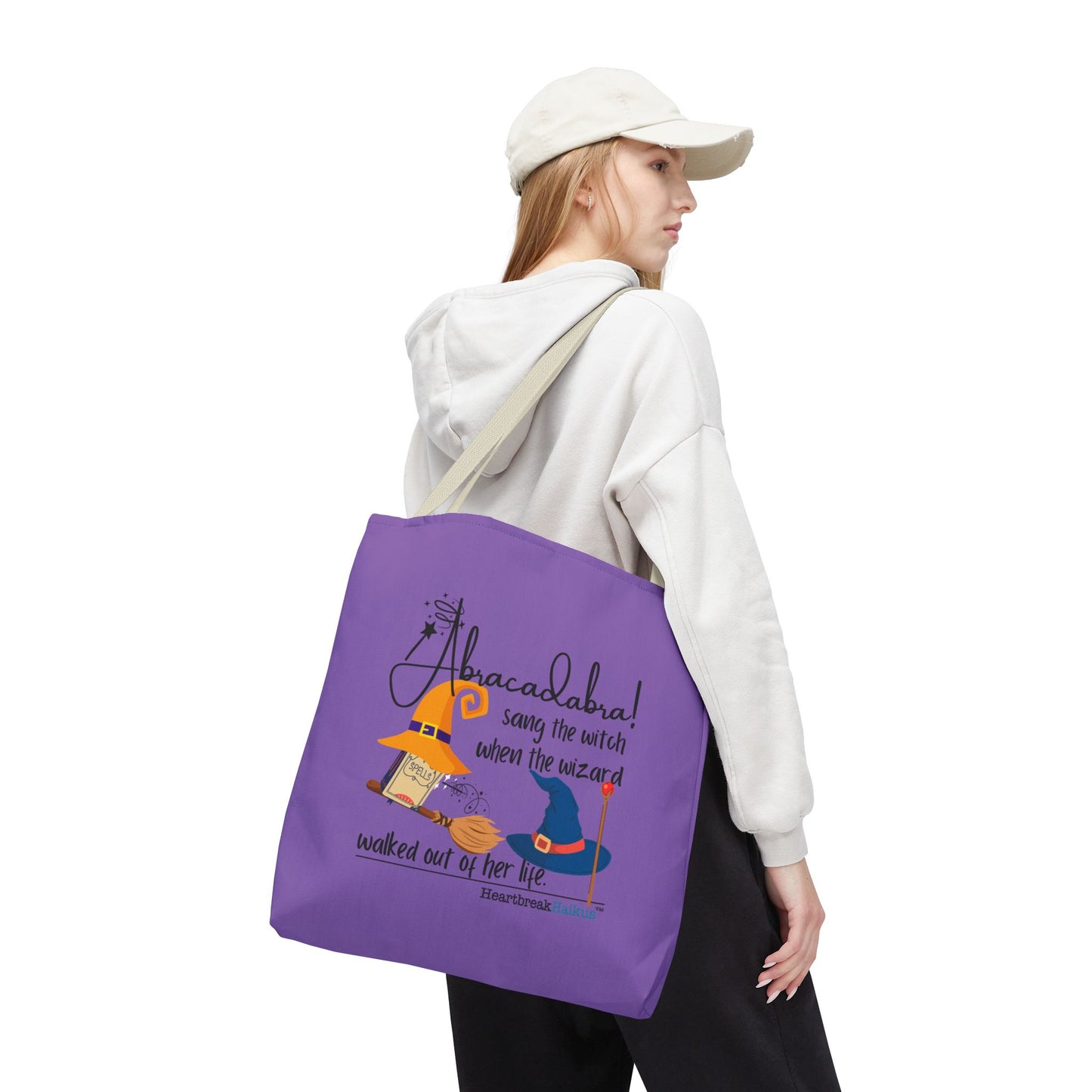 Abracadabra Sang the Witch Haiku - Tote Bag (Dual-sided print in Purple Grape)