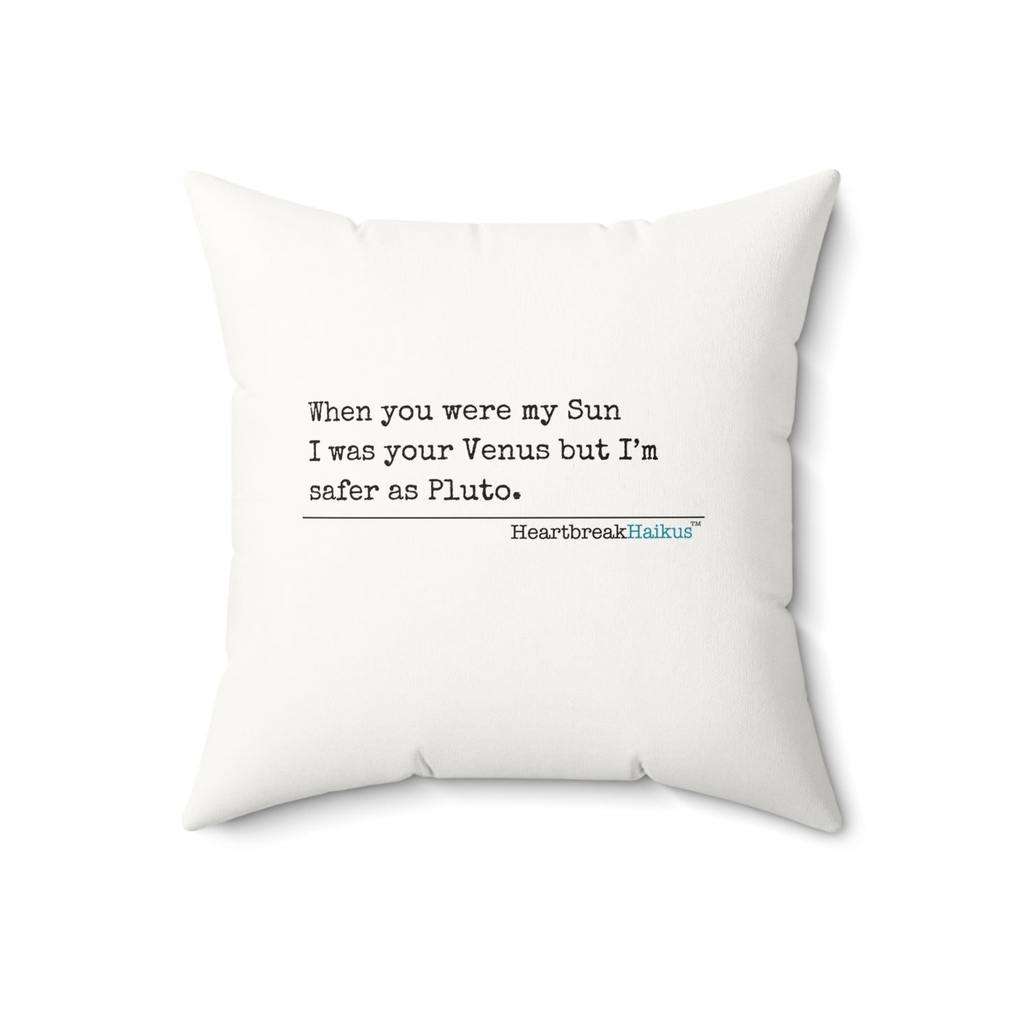 Safer as Pluto Haiku - Faux Suede Square Pillow