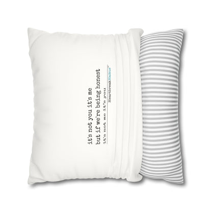 It's Not Me/You Haiku - Faux Suede Square Pillowcase (Rainbow Heartbreak Collection)
