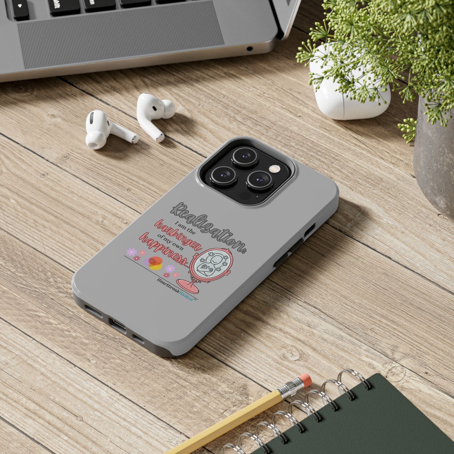 Harbinger of Happiness Tough Phone Cases (light grey)