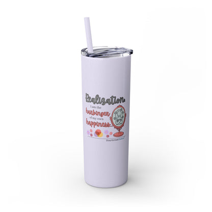 Harbinger of Happiness Haiku - Skinny Venti Tumbler with Eco-Friendly, Reusable, Matching Straw, 20oz