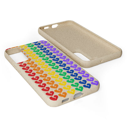 Rainbow Hearts Collection Pattern - Biodegradable Phone Case, Eco-Friendly Phone Cover (Only Hearts Collection)