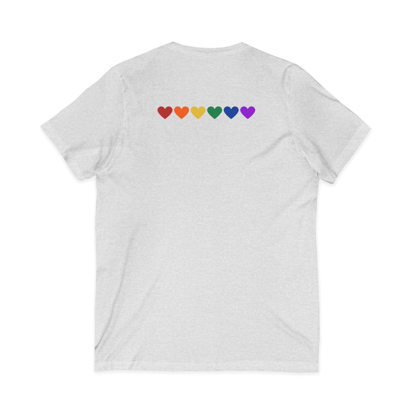 Rainbow Hearts - Jersey Short Sleeve V-Neck Tee