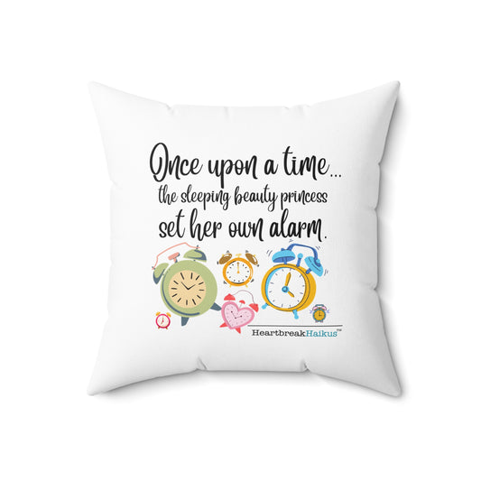 Sleeping Beauty's Alarm - Faux Suede Square Pillow