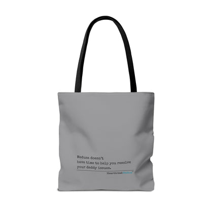 Medusa and Your Daddy Haiku - Tote Bag (Dual-sided print in Stone Grey)