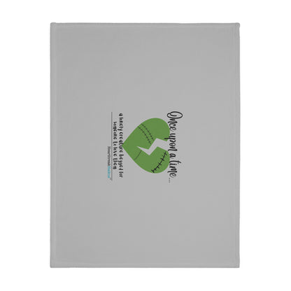 A Lonely Creature Begged Frankenstein Haiku - Plush Throw Blanket (in Stone Grey)