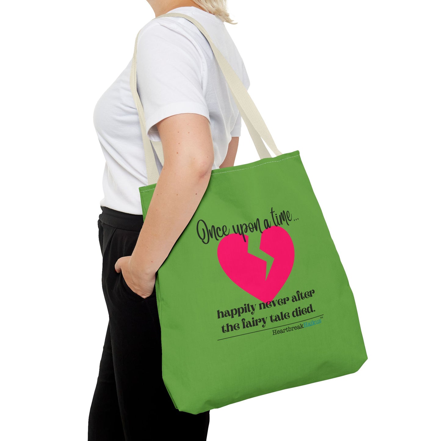 The Fairy Tale Died Haiku - Tote Bag (Dual-sided print in Wicked Green)