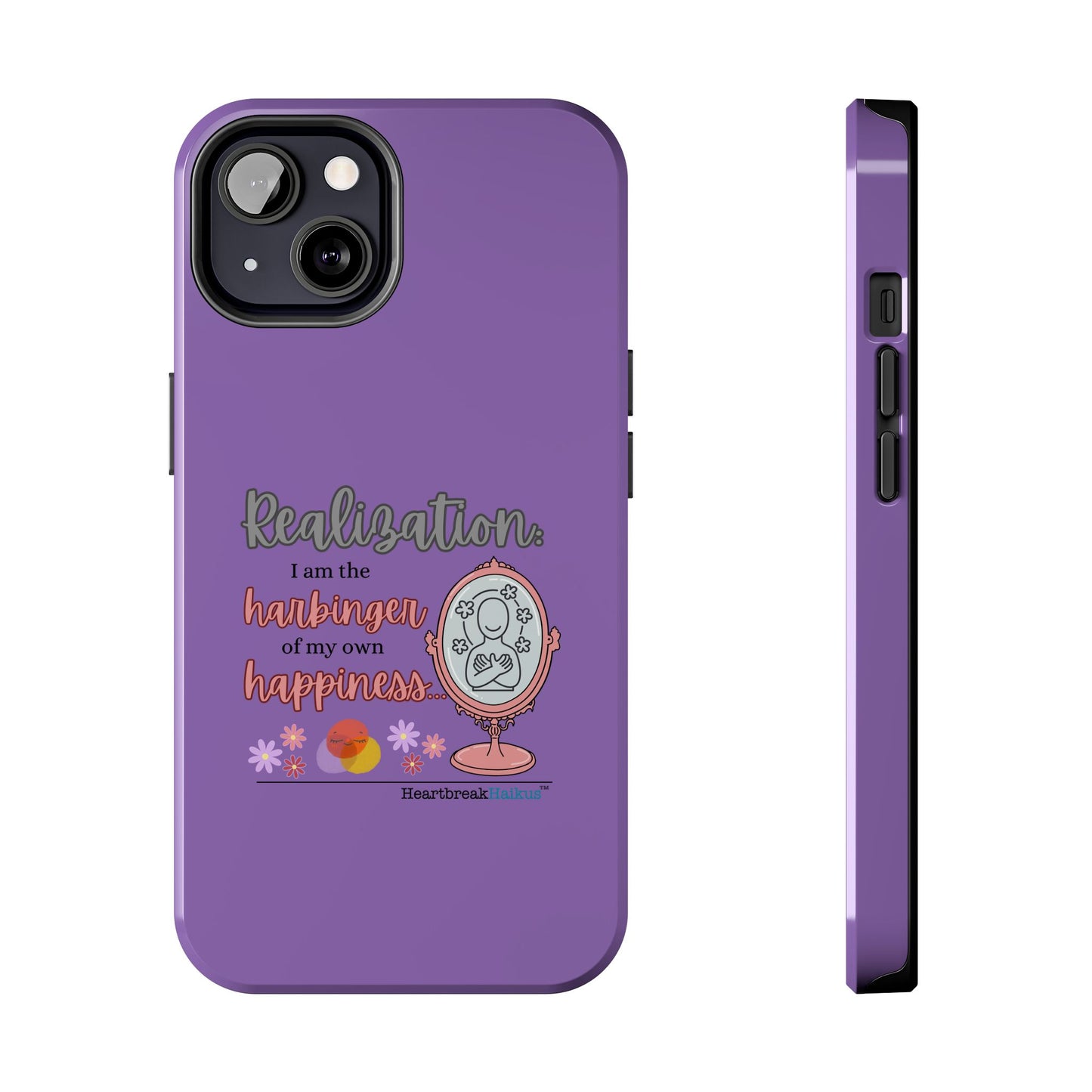 Harbinger of Happiness Tough Phone Cases (purple) available for iPhone 11-16 or Samsung Galaxy S21-S24