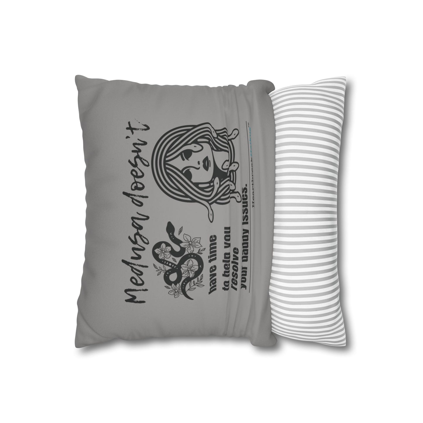 Medusa and Your Daddy Haiku - Faux Suede Square Pillowcase (Slate Gray)